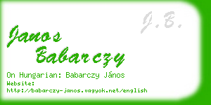 janos babarczy business card