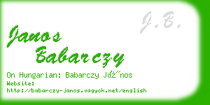 janos babarczy business card